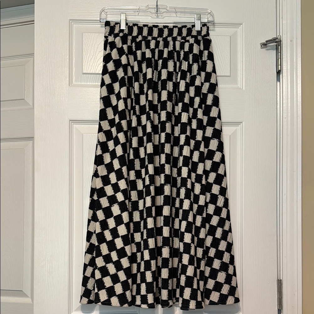 Kate Hewko Black and White Checkered Skirt - Size L